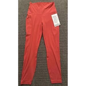 NWTLululemon Women's Desert Red Align High Rise 25" Size 6 Pockets! Active Cabin